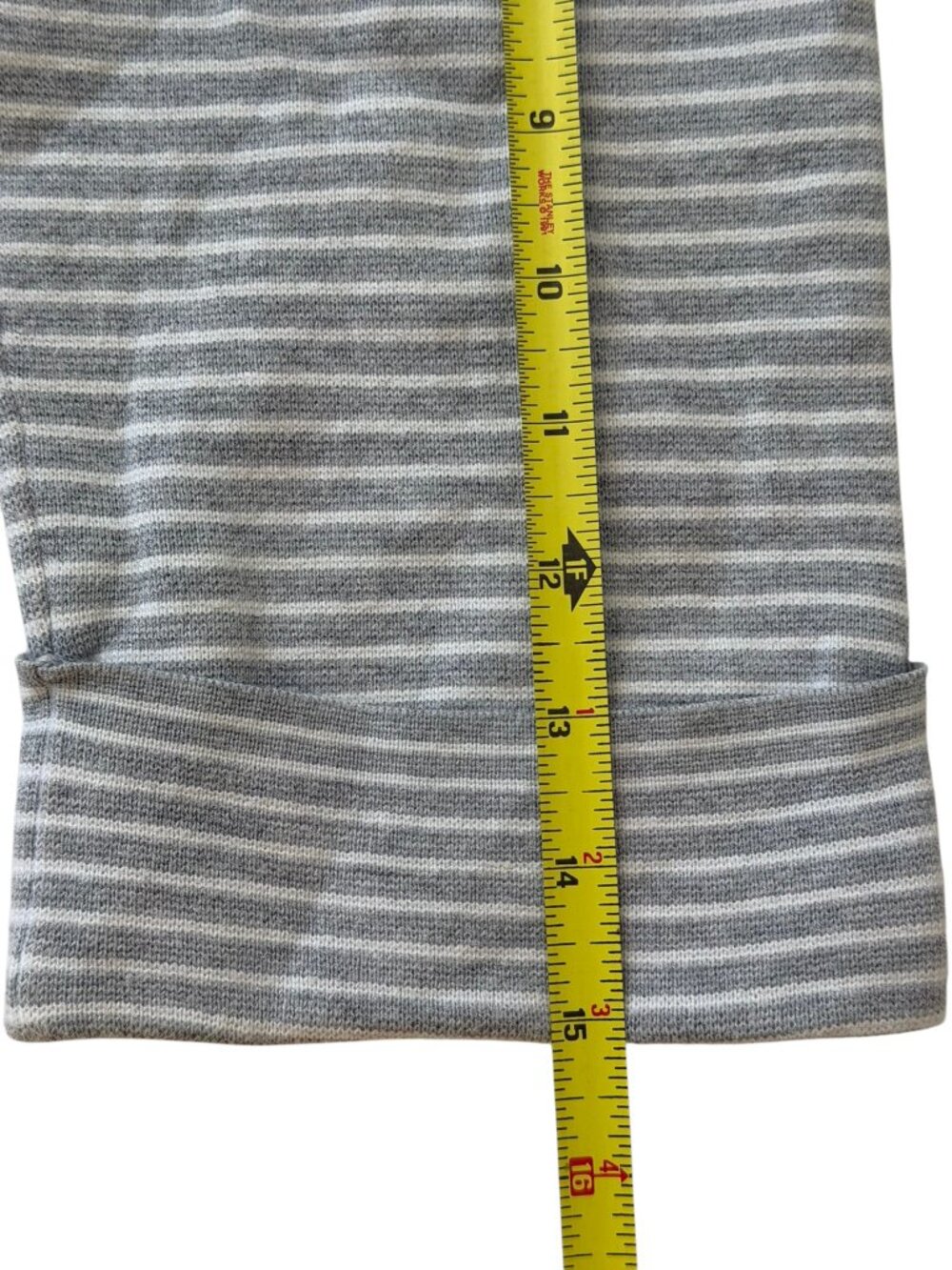 Eileen Fisher Fine Organic Cotton Silk Round Neck Striped Boxy Pullover Gray XL - Picture 9 of 10